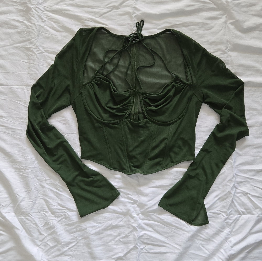 Chic Green Long Sleeve Top